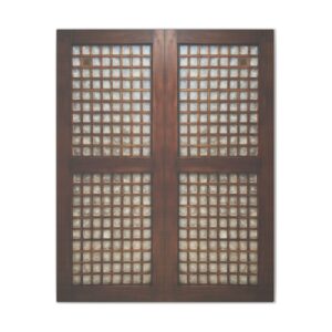 Filipino Capiz Window Canvas Art - Rustic Lattice Wall Décor