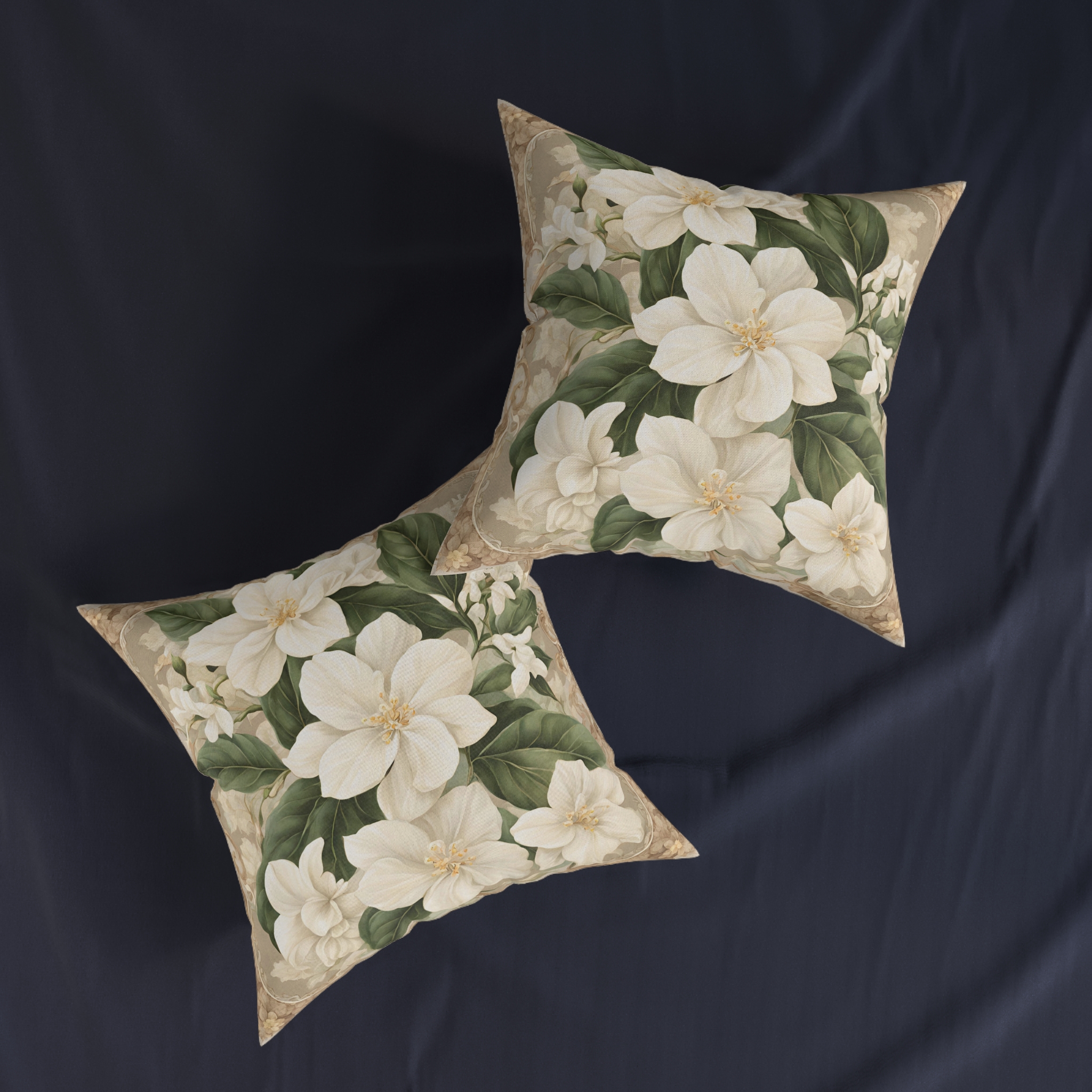 Sampaguita Serenity: Embrace Filipino Heritage with Art Nouveau Elegance Square Pillow Philippine Home Decor - Image 7
