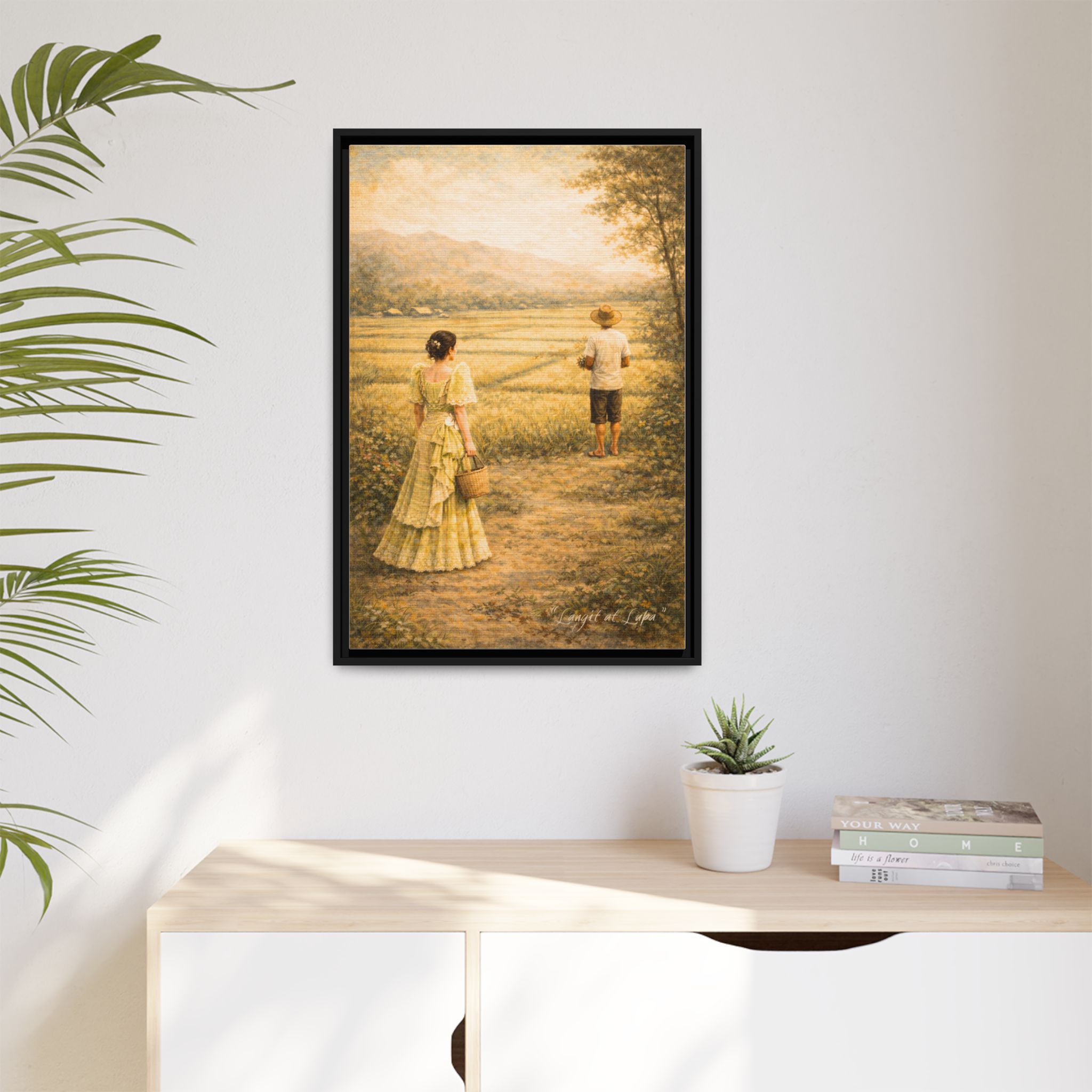 Langit at Lupa Matte Canvas Framed — Filipino Countryside Romance Wall Art Philippine Home Decor - Image 3