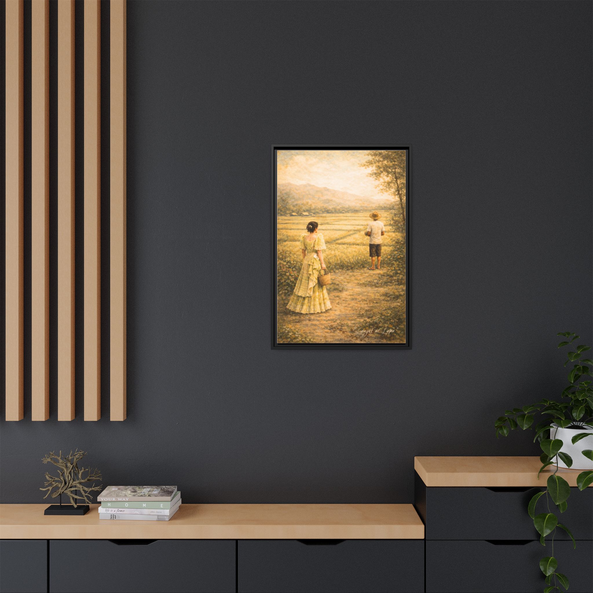 Langit at Lupa Matte Canvas Framed — Filipino Countryside Romance Wall Art Philippine Home Decor - Image 4