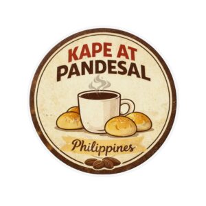 Kape at Pandesal Philippines Magnet — Vintage Filipino Breakfast Fridge Magnet