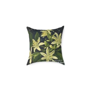 Dama de Noche : Night's Fragrant Dance Spun Polyester Pillow