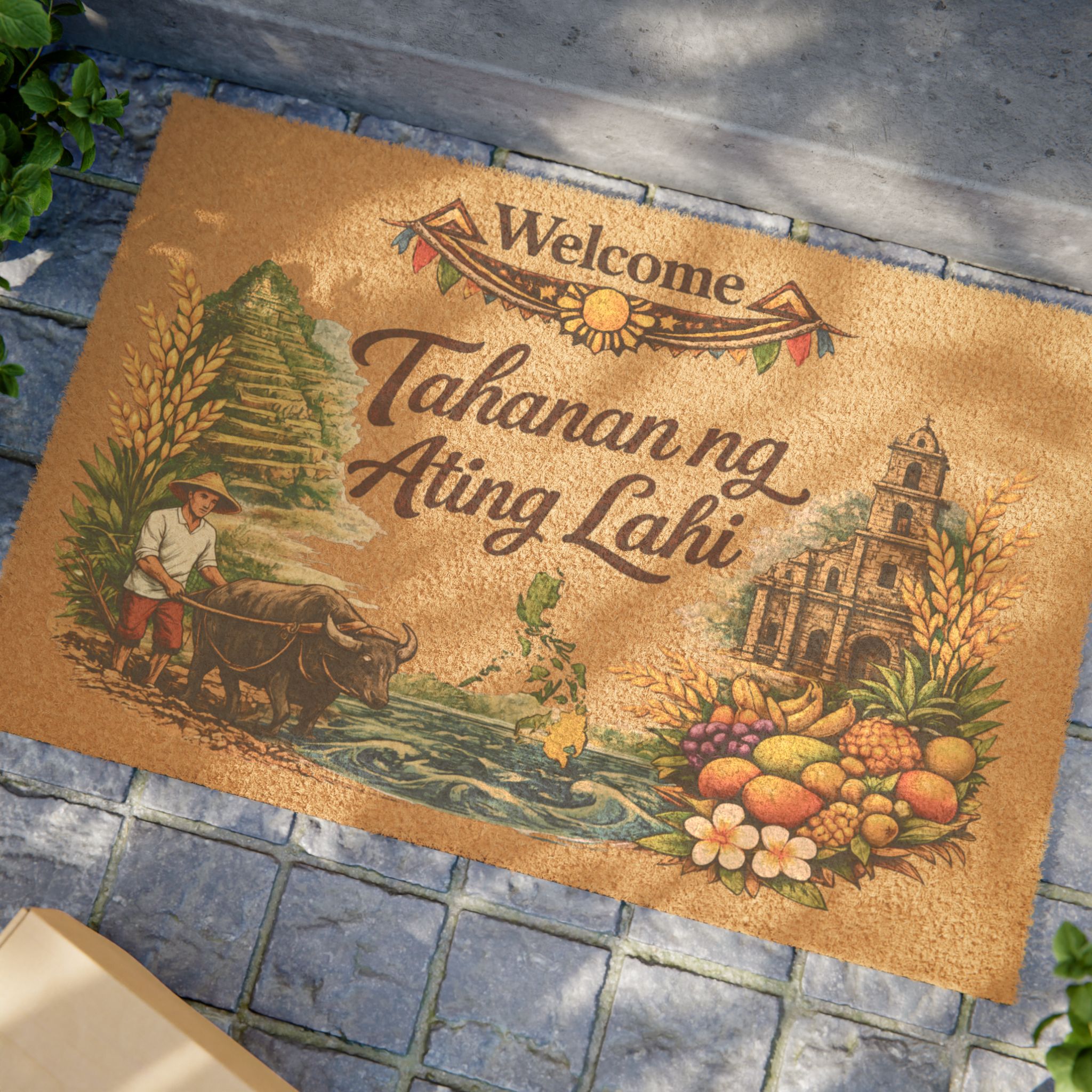 Filipino Welcome Doormat — “Welcome tahanan ng ating lahi” Housewarming Home Blessing