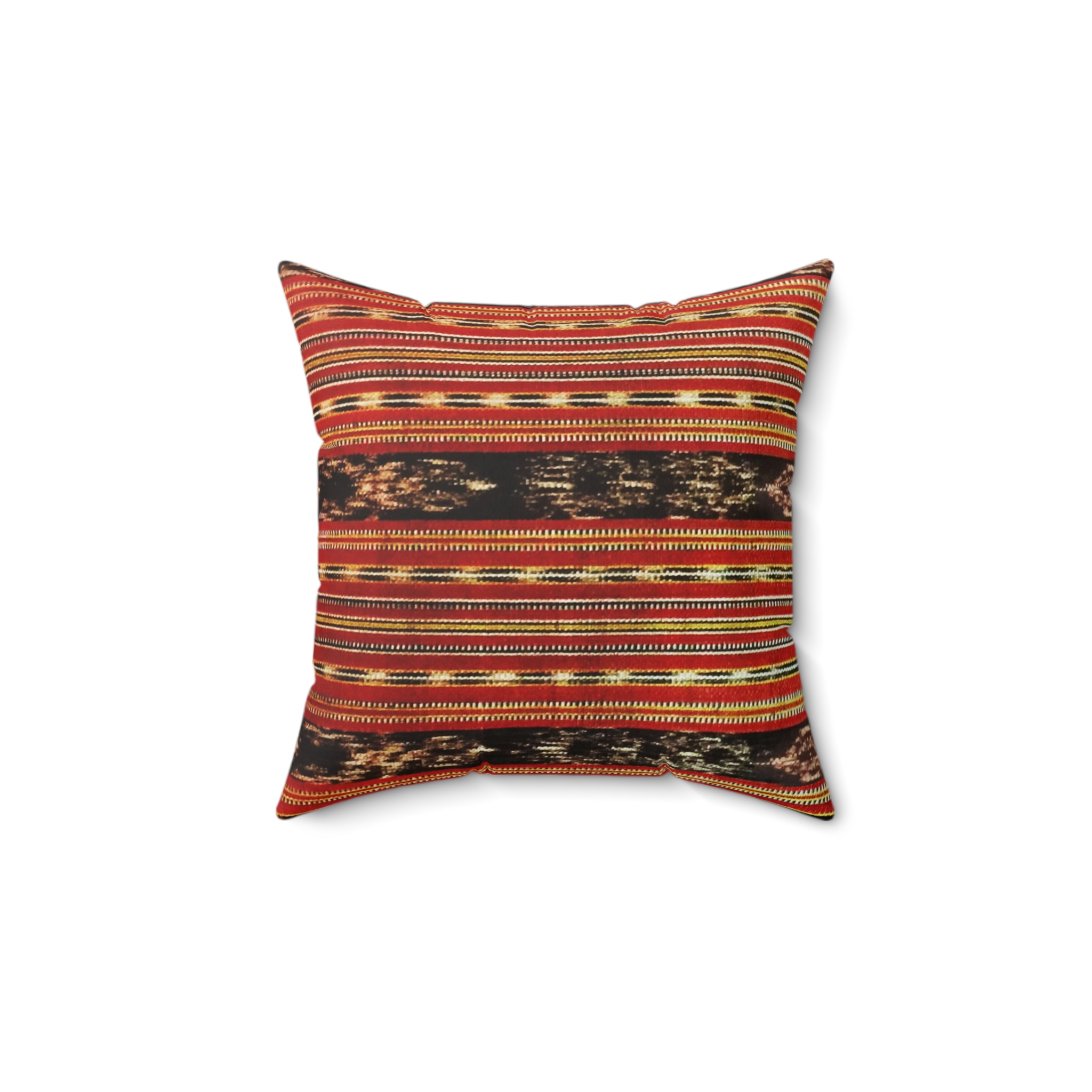 Faux Suede Square Pillow Dagmay Mindanao Heritage Filipino Weaving Culture Textile Mandaya